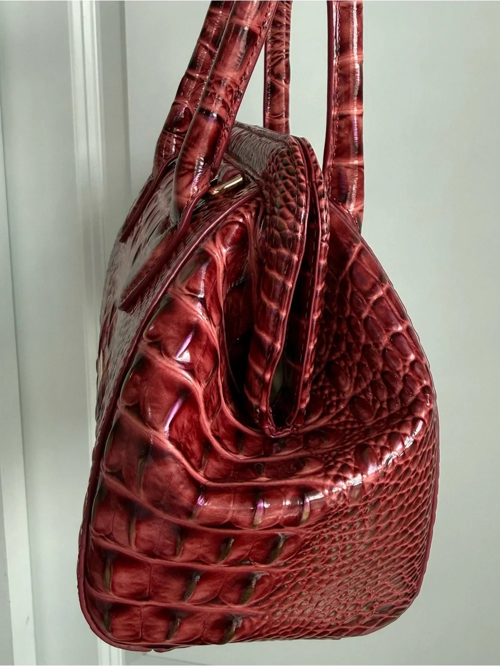 Brahmin Mika Satchel Coquette Vintage Rose Melbourne Leather